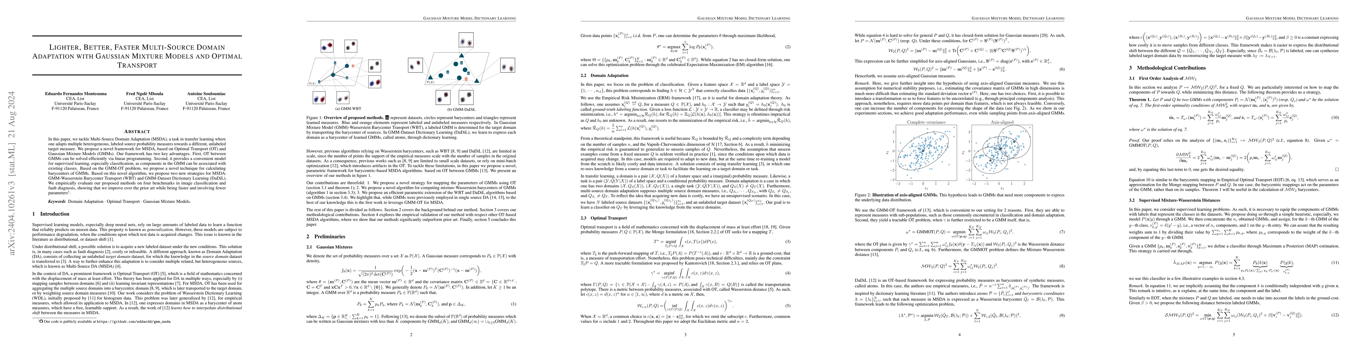 Thumbnail for Lighter, Better, Faster Multi-Source Domain Adaptation with Gaussian
  Mixture Models and Optimal Transport