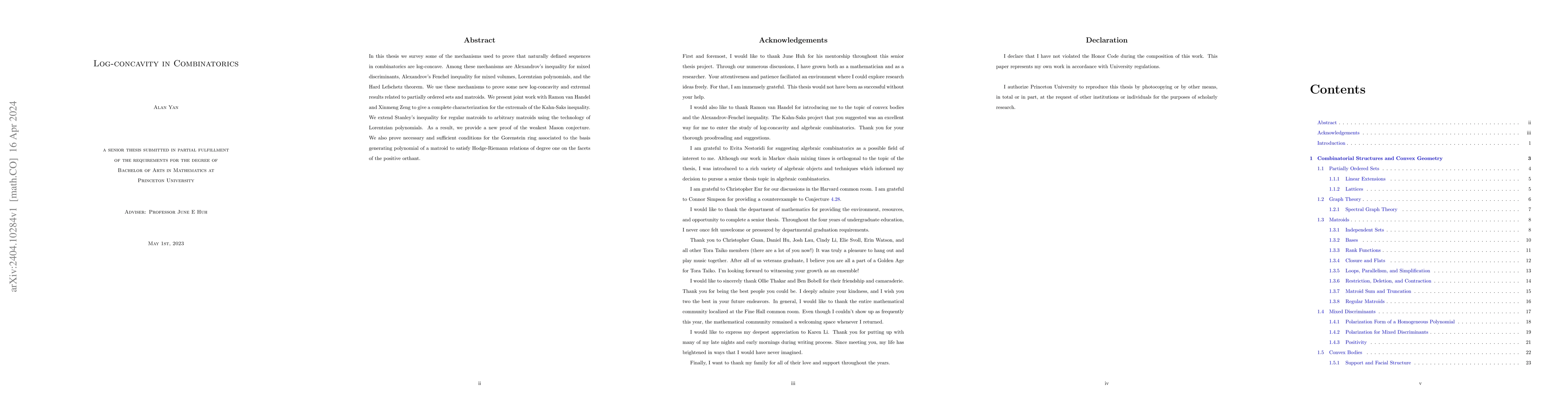 Thumbnail for Log-concavity in Combinatorics