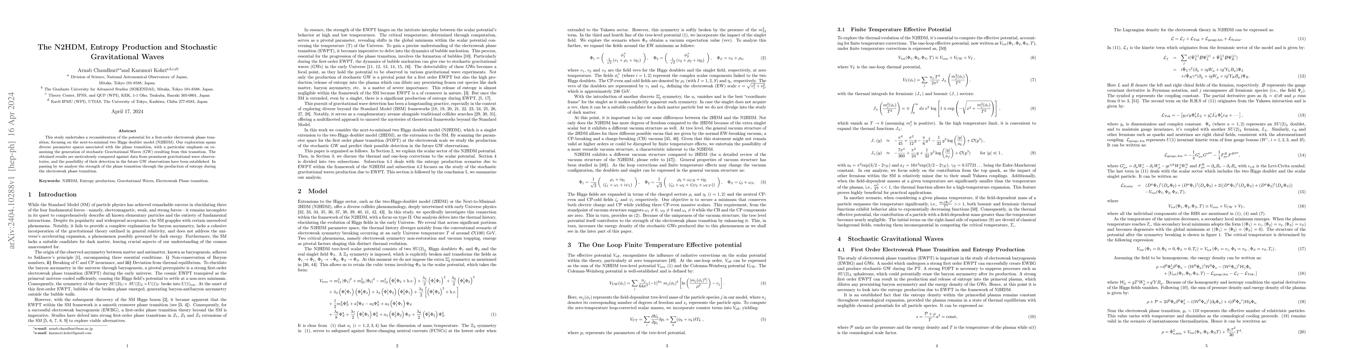 Thumbnail for The N2HDM, Entropy Production and Stochastic Gravitational Waves