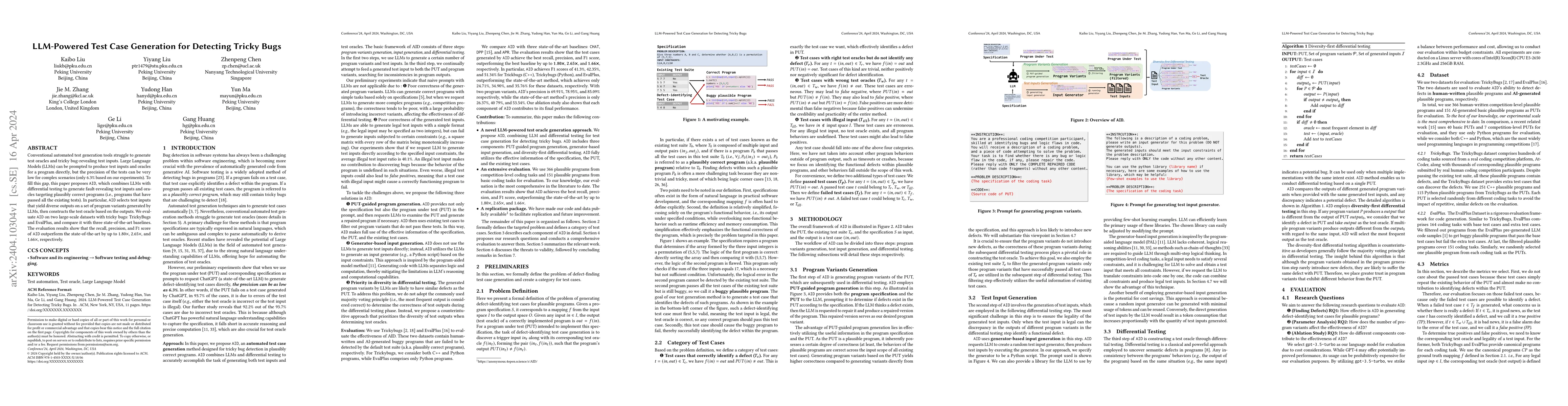 Thumbnail for LLM-Powered Test Case Generation for Detecting Tricky Bugs