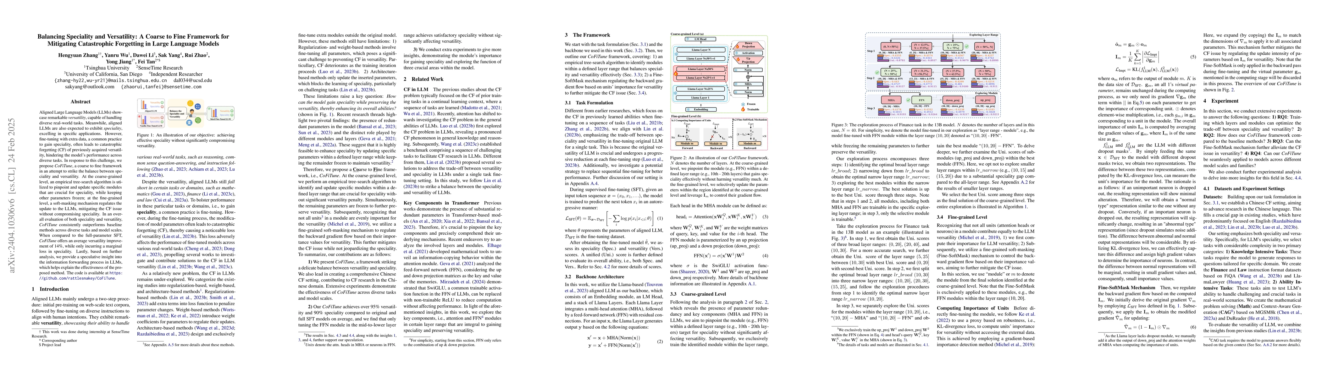 Thumbnail for Balancing Speciality and Versatility: a Coarse to Fine Framework for
  Supervised Fine-tuning Large Language Model