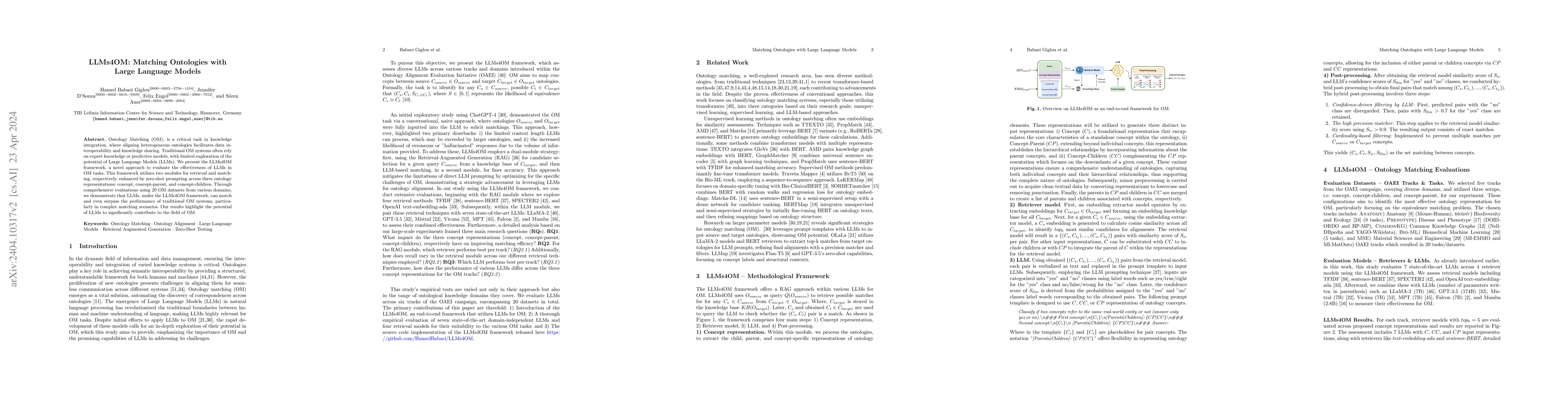 Thumbnail for LLMs4OM: Matching Ontologies with Large Language Models