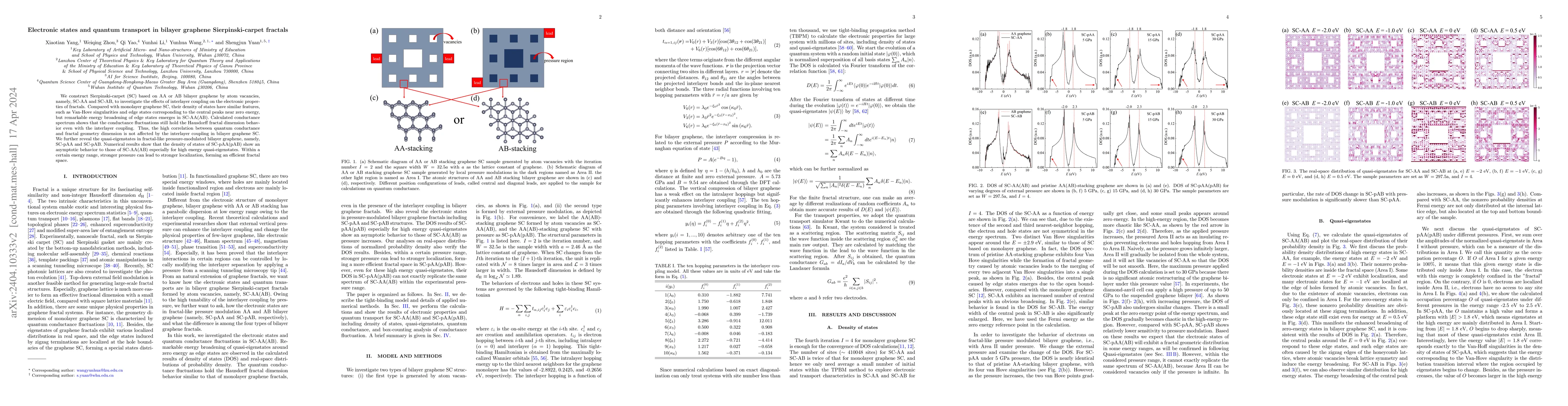 Thumbnail for Electronic states and quantum transport in bilayer graphene
  Sierpinski-carpet fractals