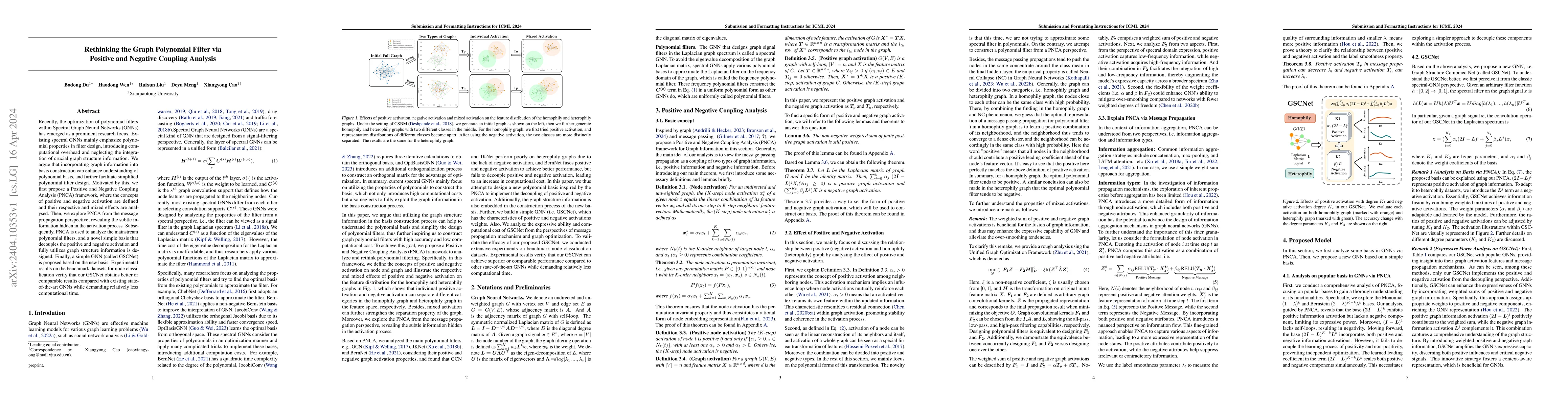 Thumbnail for Rethinking the Graph Polynomial Filter via Positive and Negative
  Coupling Analysis