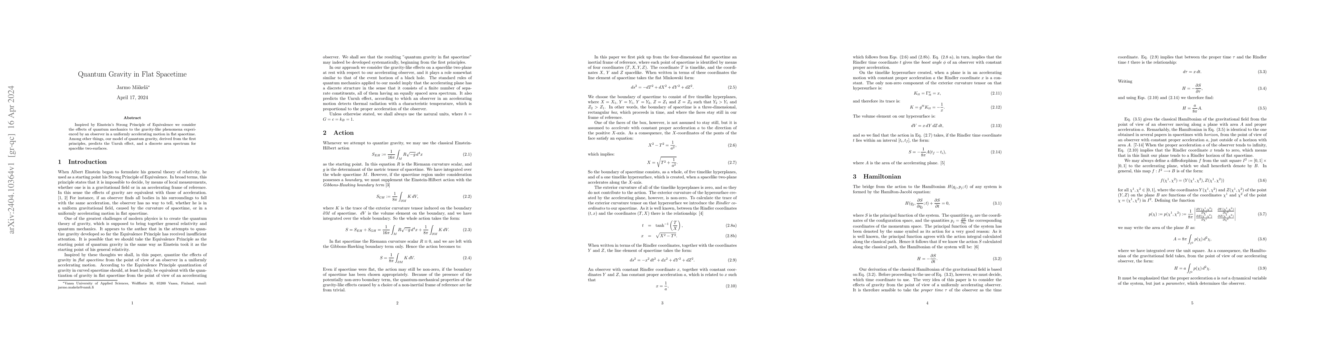 Thumbnail for Quantum Gravity in Flat Spacetime