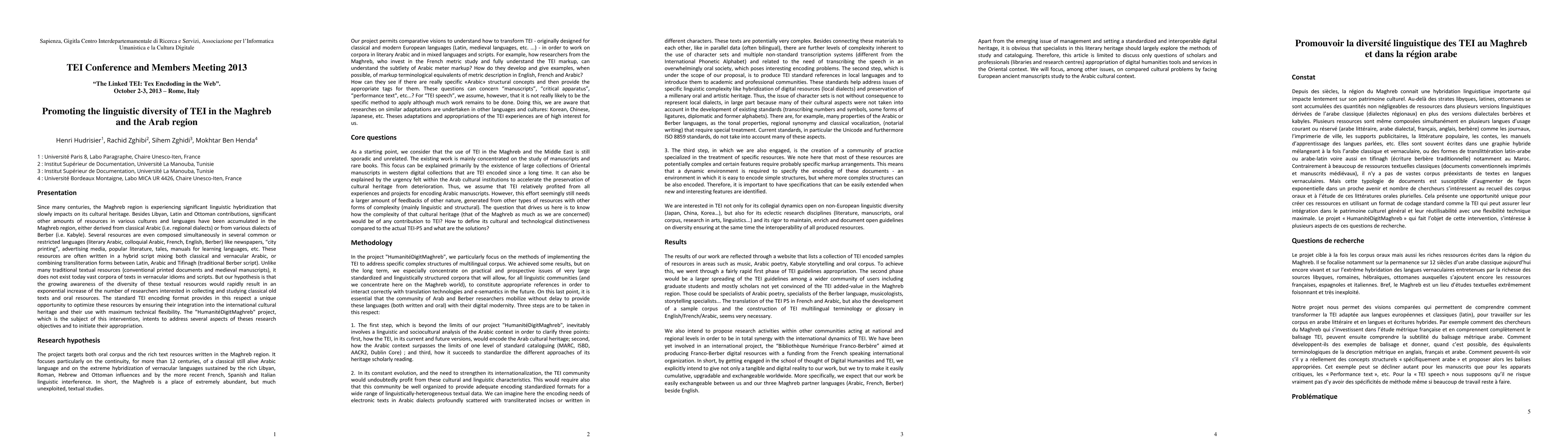 Thumbnail for Promoting the linguistic diversity of TEI in the Maghreb and the Arab
  region