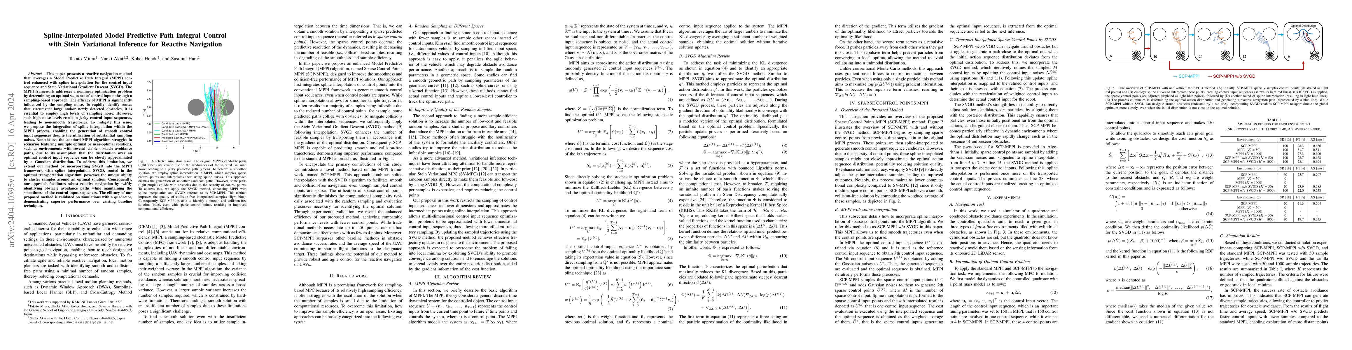 Thumbnail for Spline-Interpolated Model Predictive Path Integral Control with Stein
  Variational Inference for Reactive Navigation