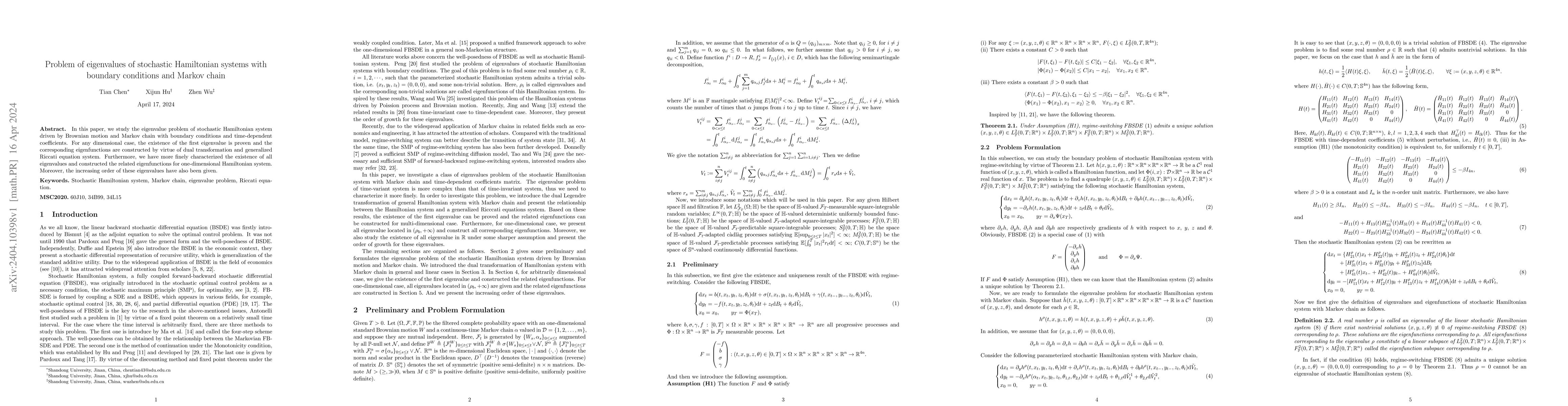 Thumbnail for Problem of eigenvalues of stochastic Hamiltonian systems with boundary
  conditions and Markov chain
