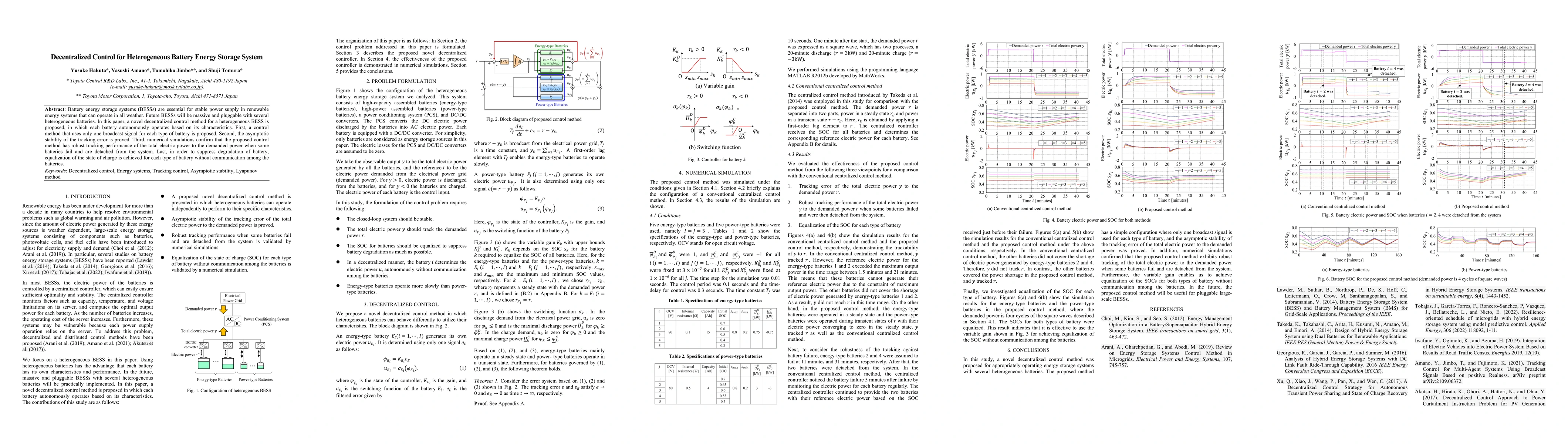 Thumbnail for Decentralized Control for Heterogeneous Battery Energy Storage System