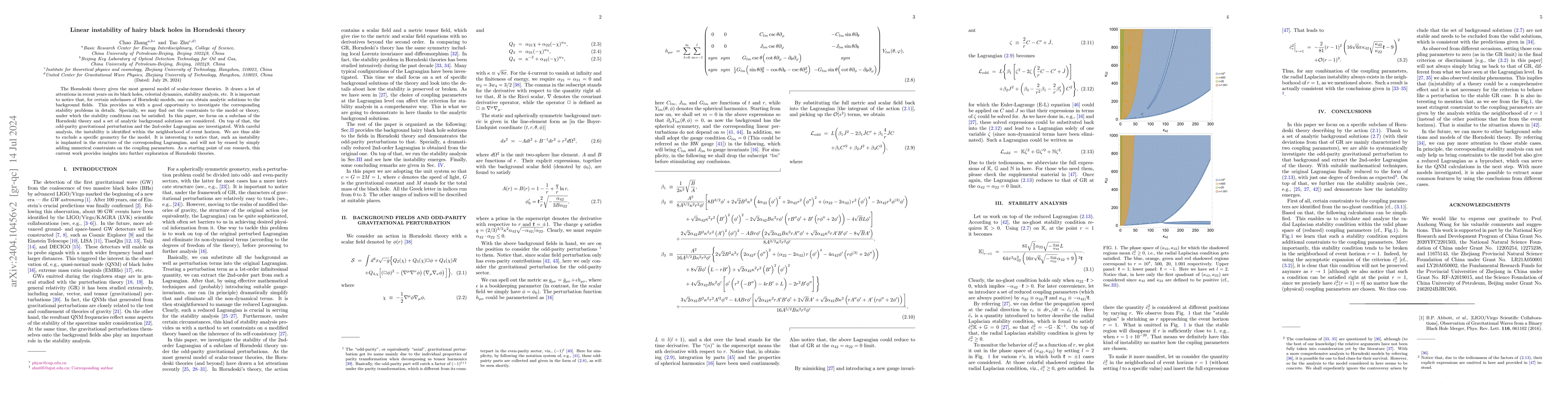 Thumbnail for Linear instability of hairy black holes in Horndeski theory