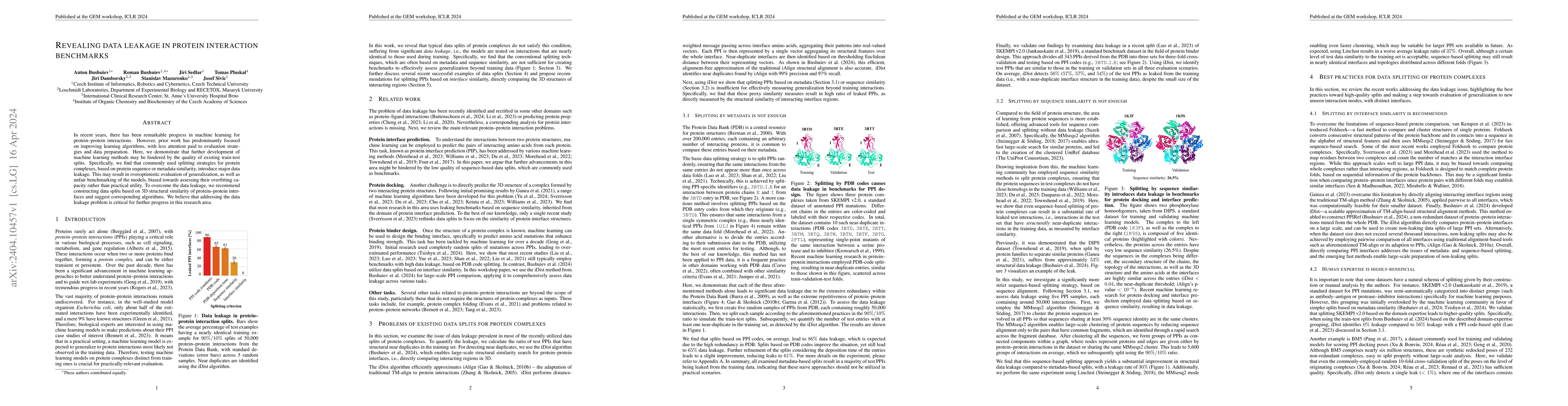 Thumbnail for Revealing data leakage in protein interaction benchmarks