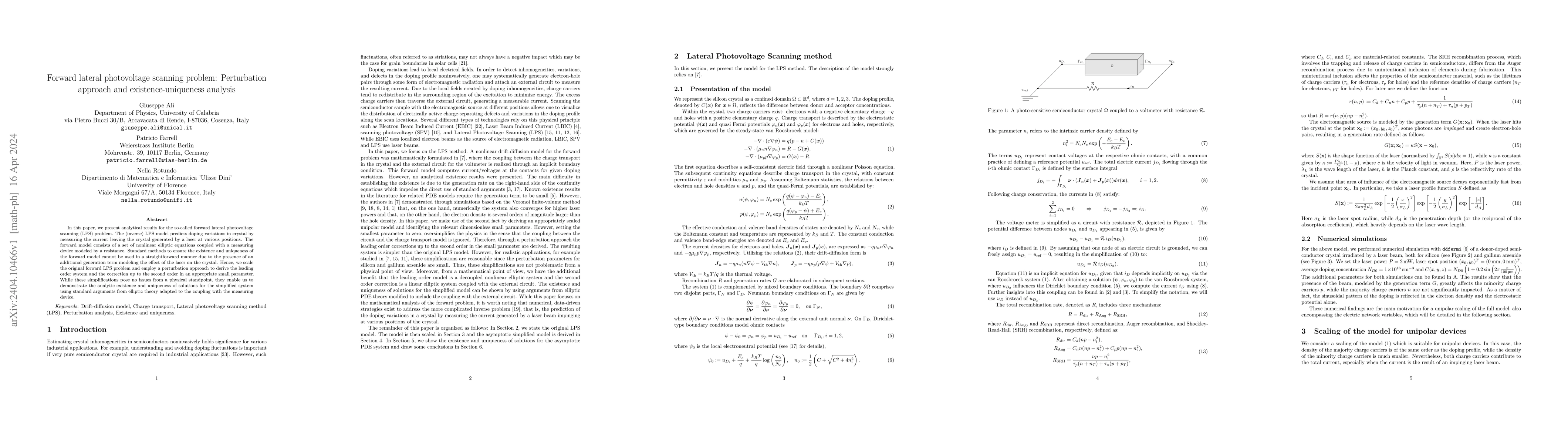 Thumbnail for Forward lateral photovoltage scanning problem: Perturbation approach and
  existence-uniqueness analysis