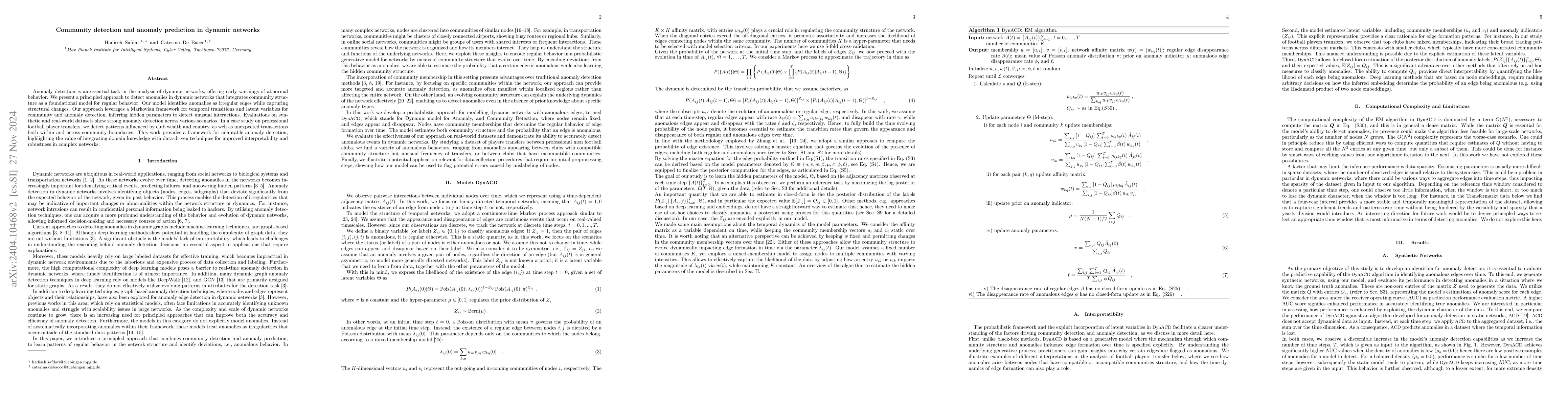 Thumbnail for Community detection and anomaly prediction in dynamic networks