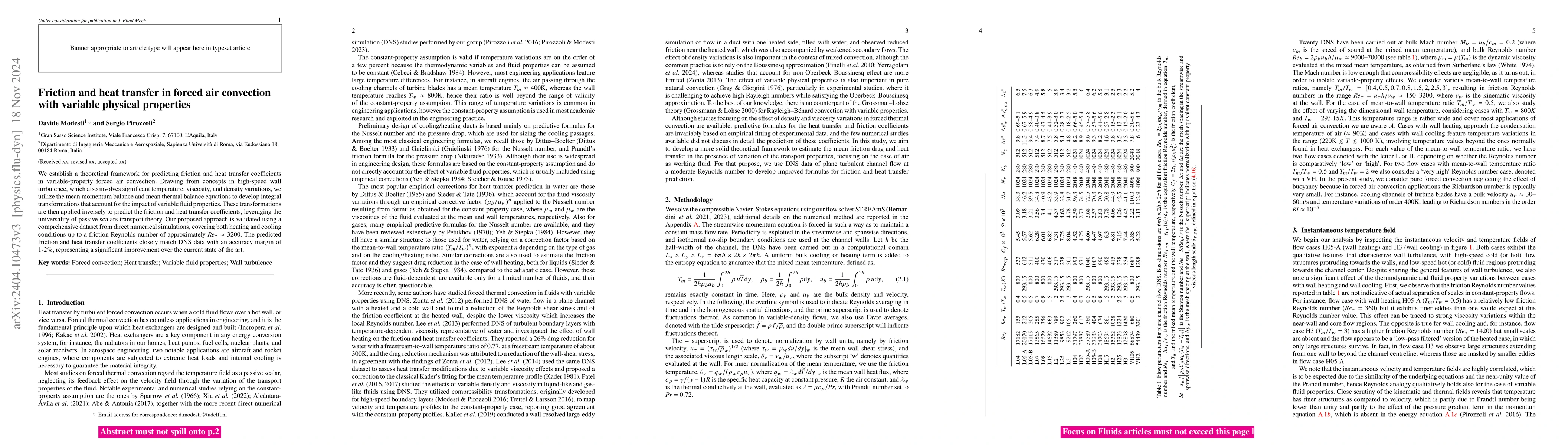 Thumbnail for Friction and heat transfer in forced air convection with variable
  physical properties