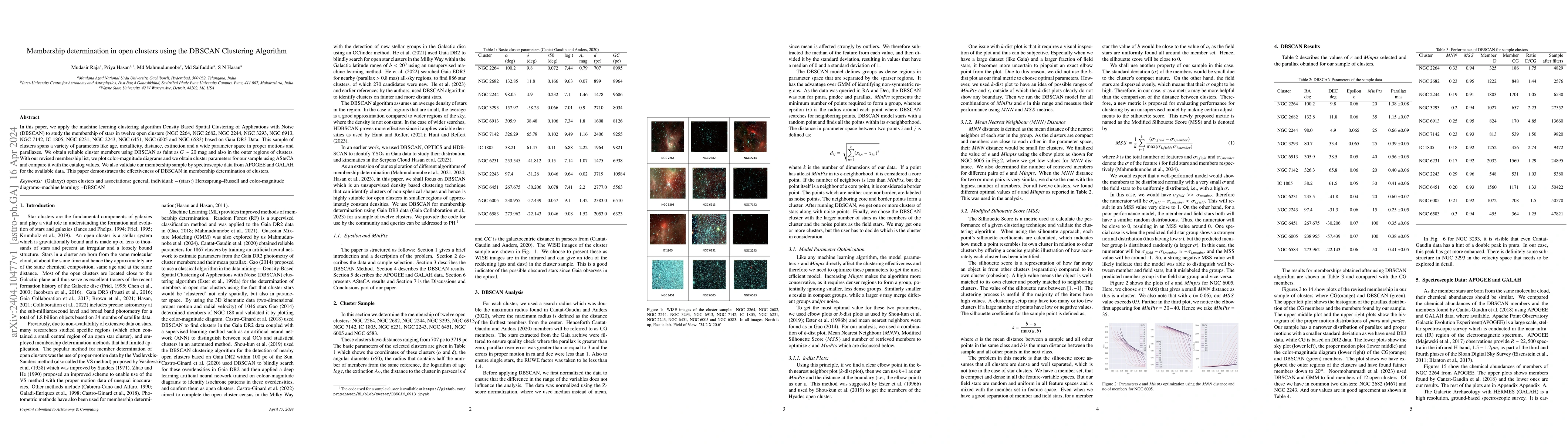 Thumbnail for Membership determination in open clusters using the DBSCAN Clustering
  Algorithm