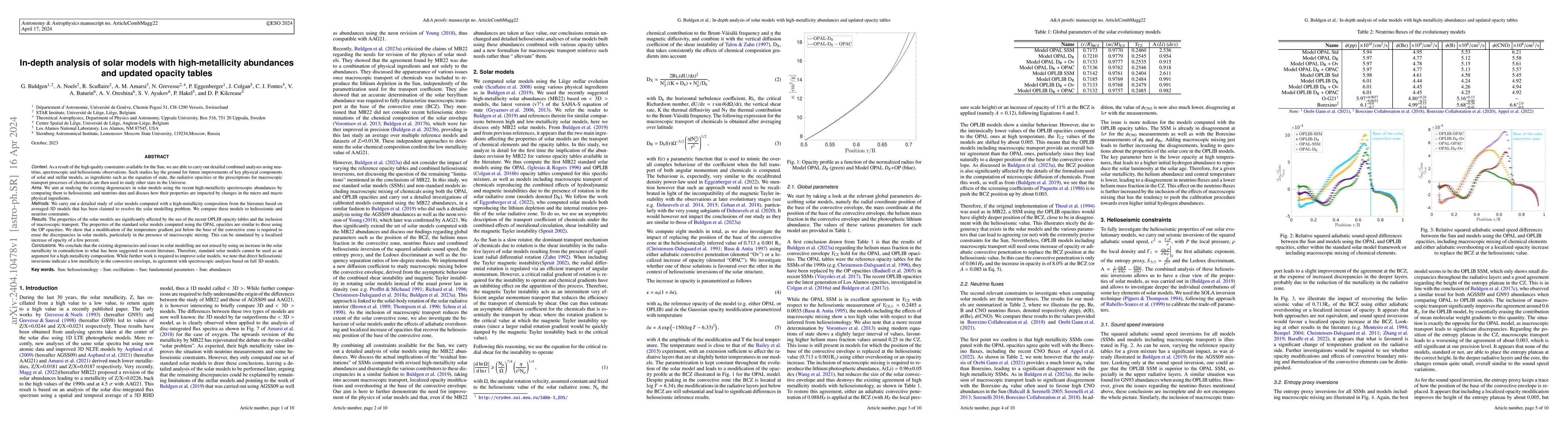 Thumbnail for In-depth analysis of solar models with high-metallicity abundances and
  updated opacity tables