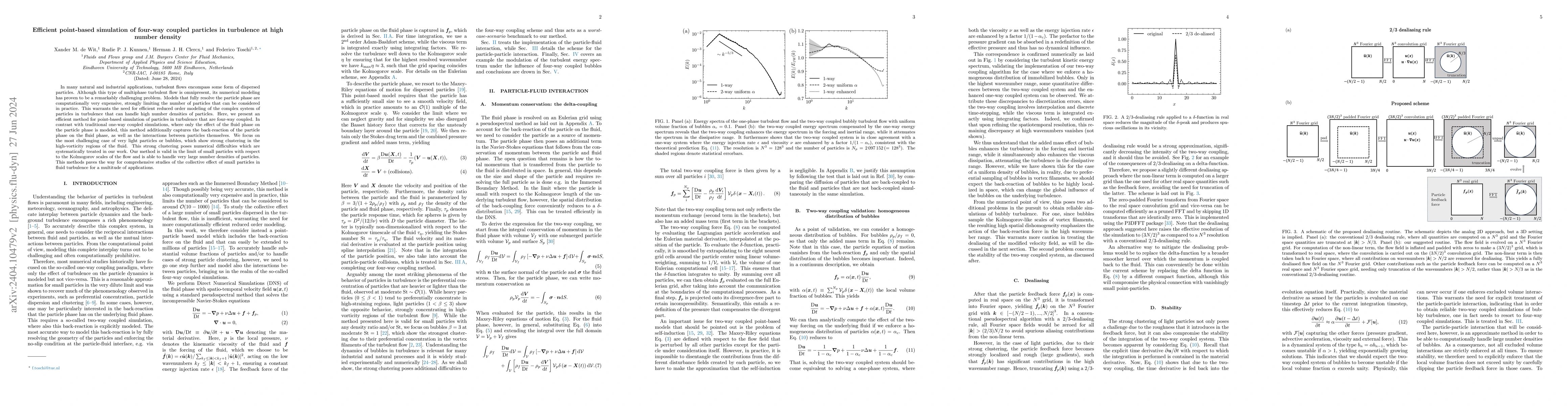 Thumbnail for Efficient point-based simulation of four-way coupled particles in
  turbulence at high number density