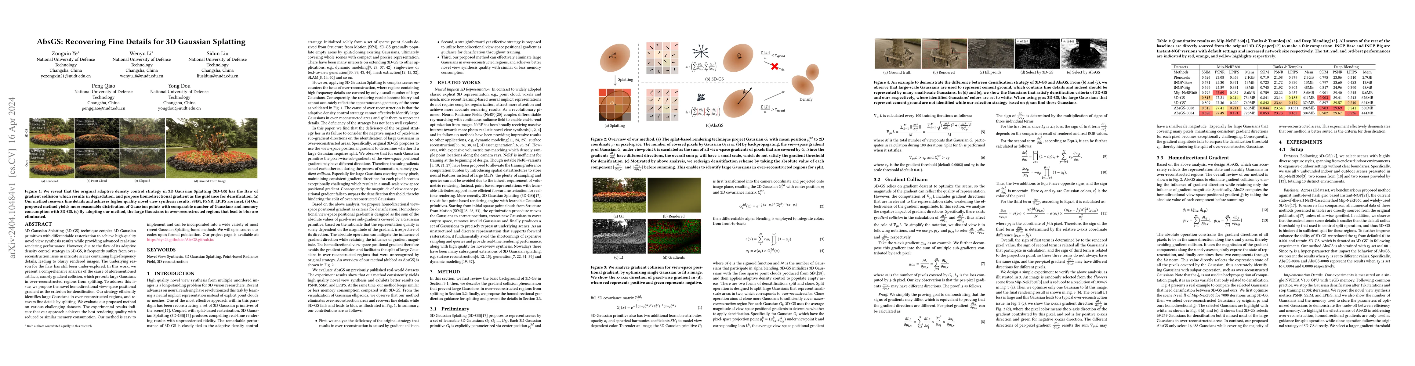 Thumbnail for AbsGS: Recovering Fine Details for 3D Gaussian Splatting