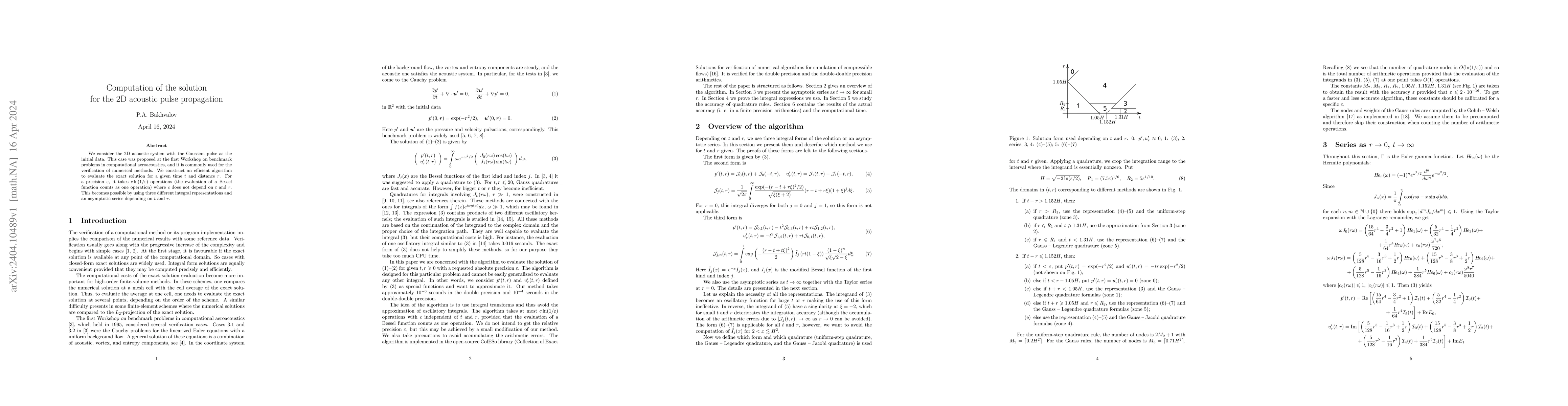 Thumbnail for Computation of the solution for the 2D acoustic pulse propagation
