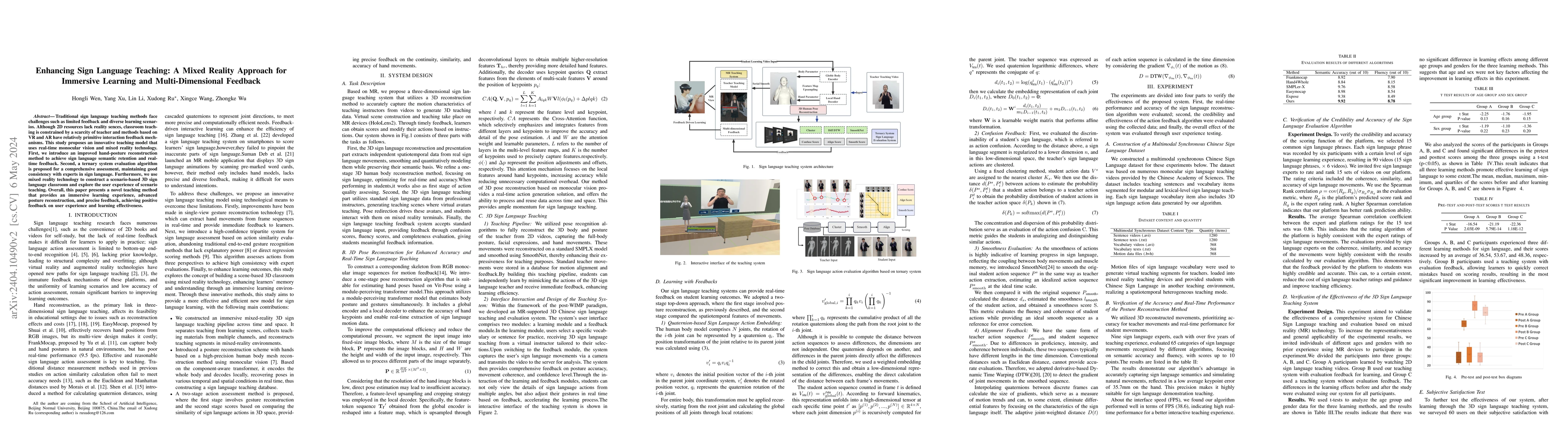 Thumbnail for Enhancing Sign Language Teaching: A Mixed Reality Approach for Immersive
  Learning and Multi-Dimensional Feedback