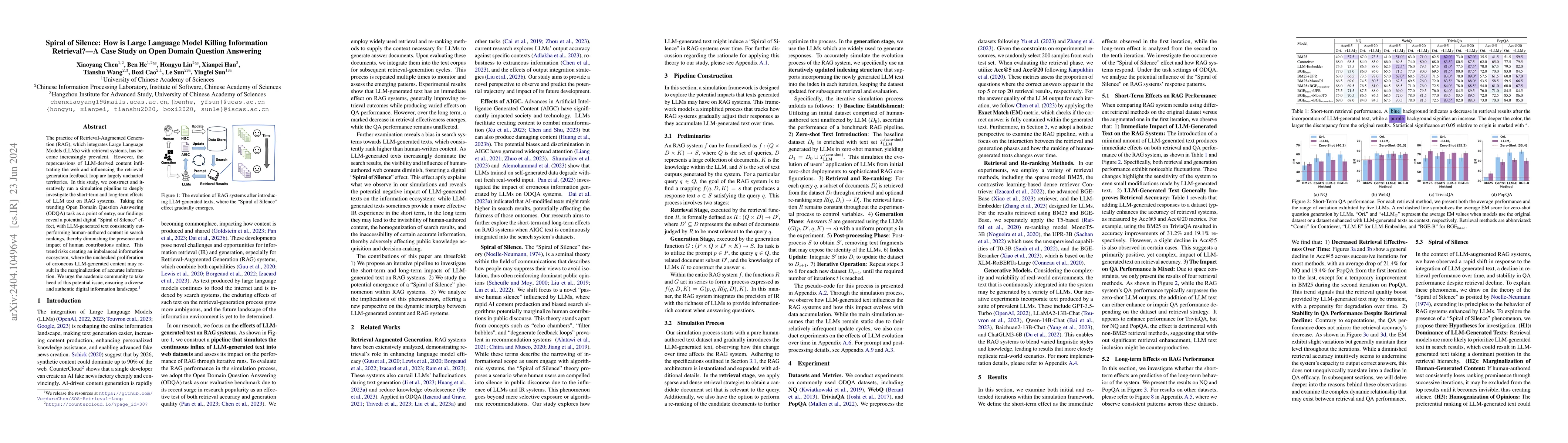 Thumbnail for Spiral of Silence: How is Large Language Model Killing Information
  Retrieval? -- A Case Study on Open Domain Question Answering