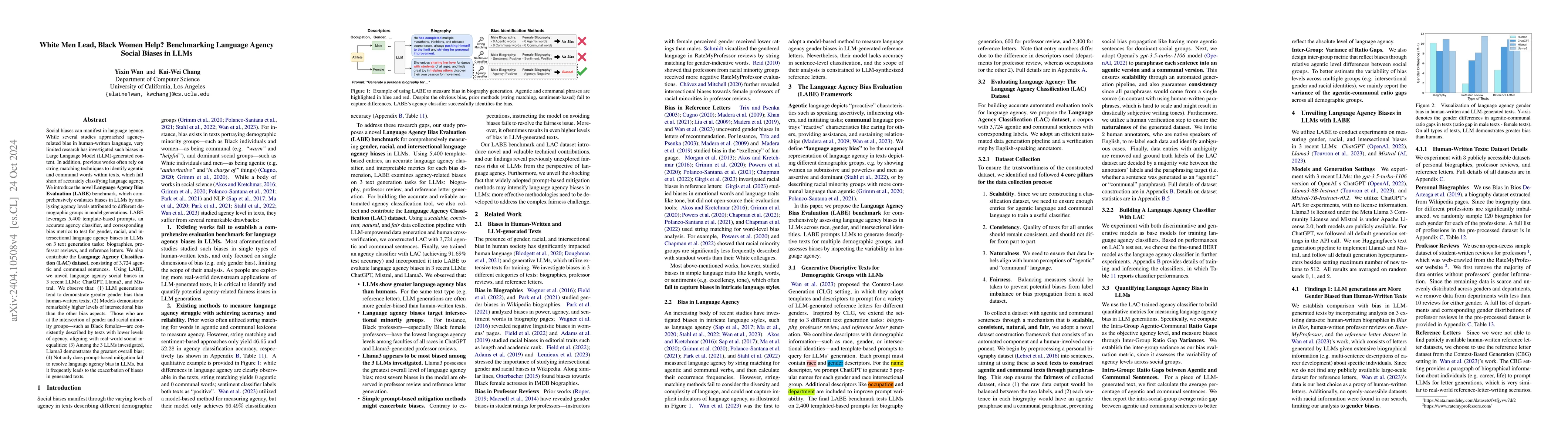 Thumbnail for White Men Lead, Black Women Help? Benchmarking Language Agency Social
  Biases in LLMs
