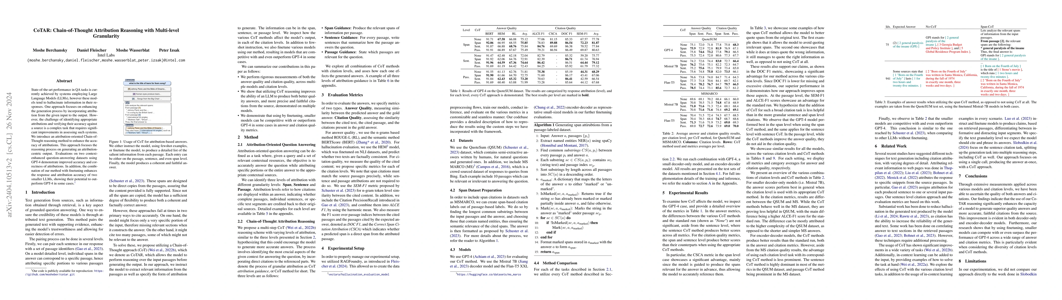Thumbnail for CoTAR: Chain-of-Thought Attribution Reasoning with Multi-level
  Granularity