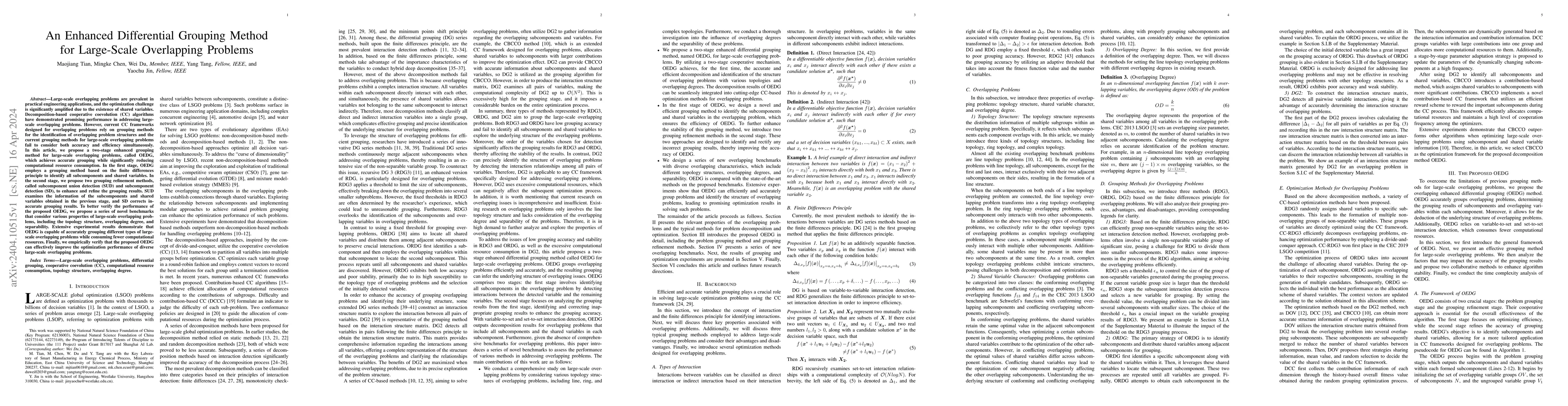 Thumbnail for An Enhanced Differential Grouping Method for Large-Scale Overlapping
  Problems