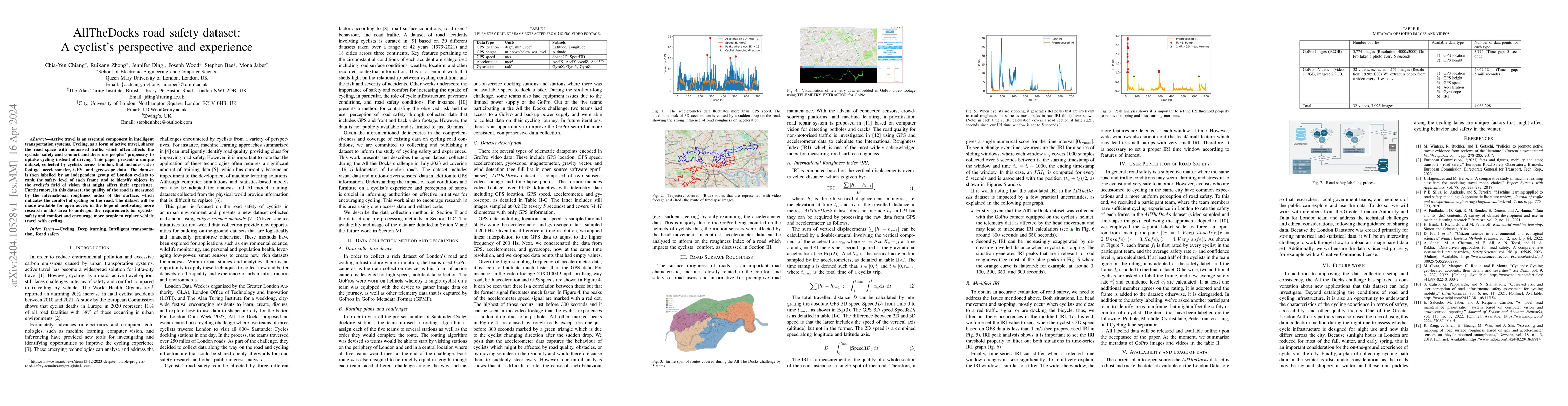 Thumbnail for AllTheDocks road safety dataset: A cyclist's perspective and experience