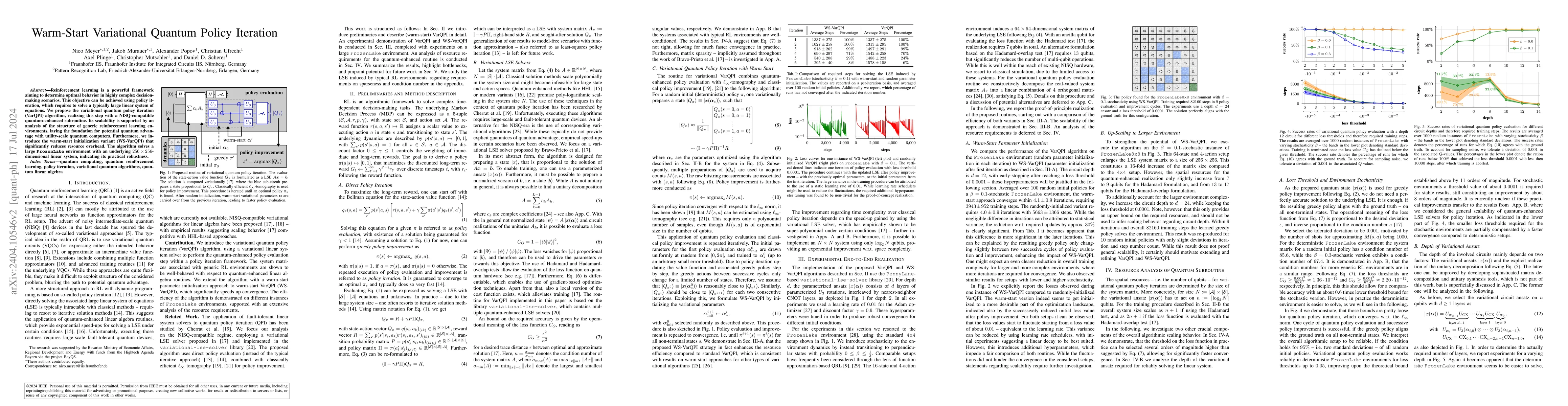 Thumbnail for Warm-Start Variational Quantum Policy Iteration