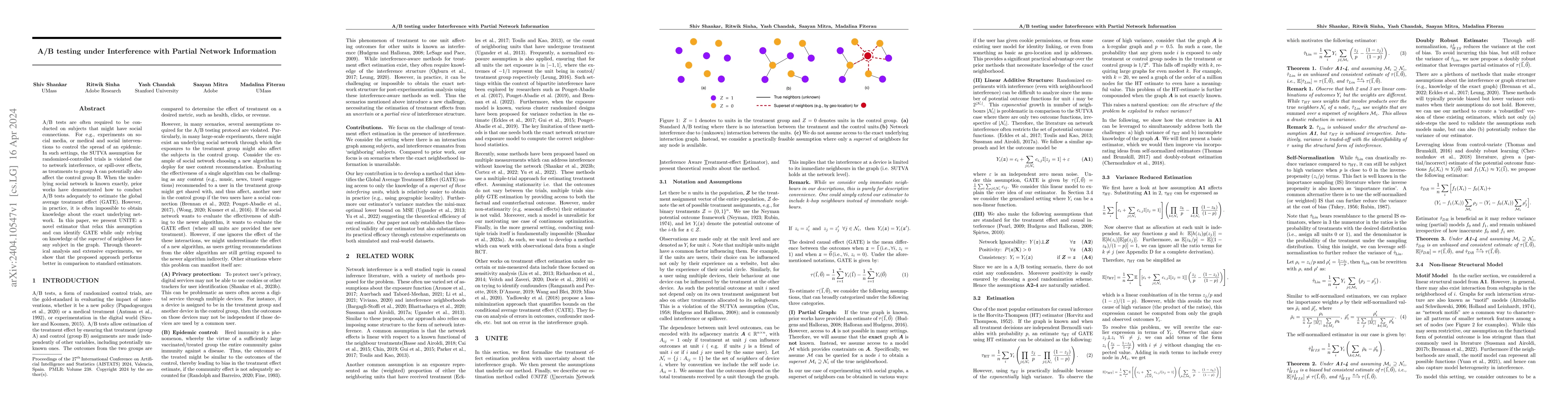Thumbnail for A/B testing under Interference with Partial Network Information