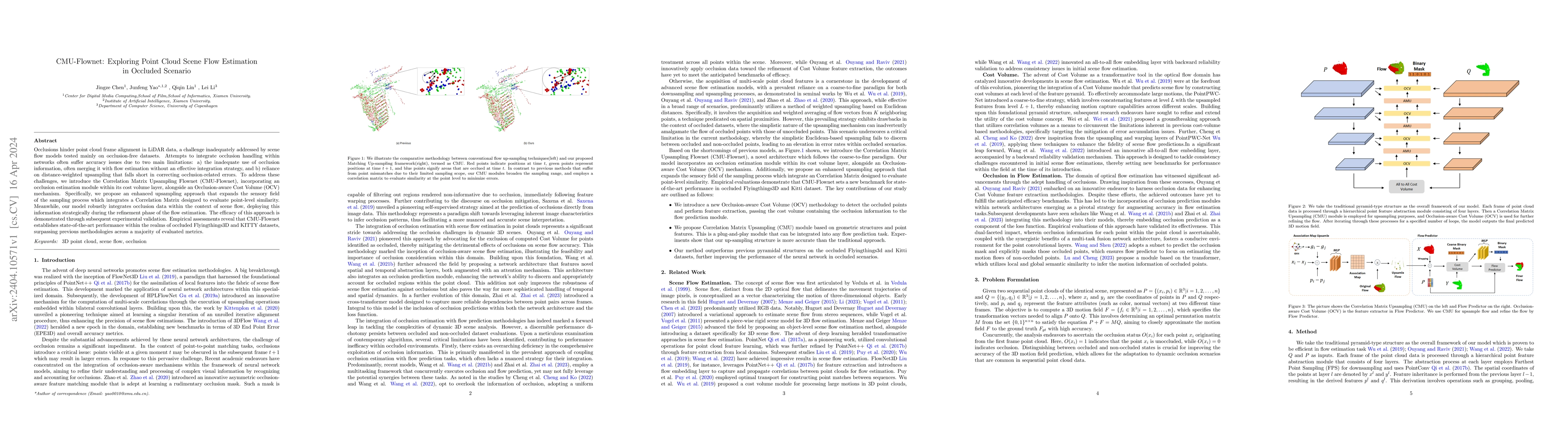 Thumbnail for CMU-Flownet: Exploring Point Cloud Scene Flow Estimation in Occluded
  Scenario