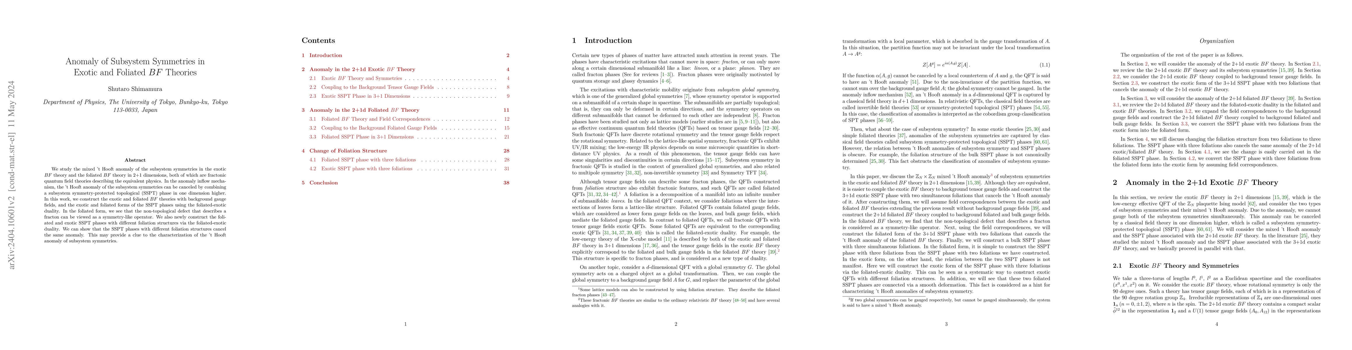 Thumbnail for Anomaly of Subsystem Symmetries in Exotic and Foliated $BF$ Theories
