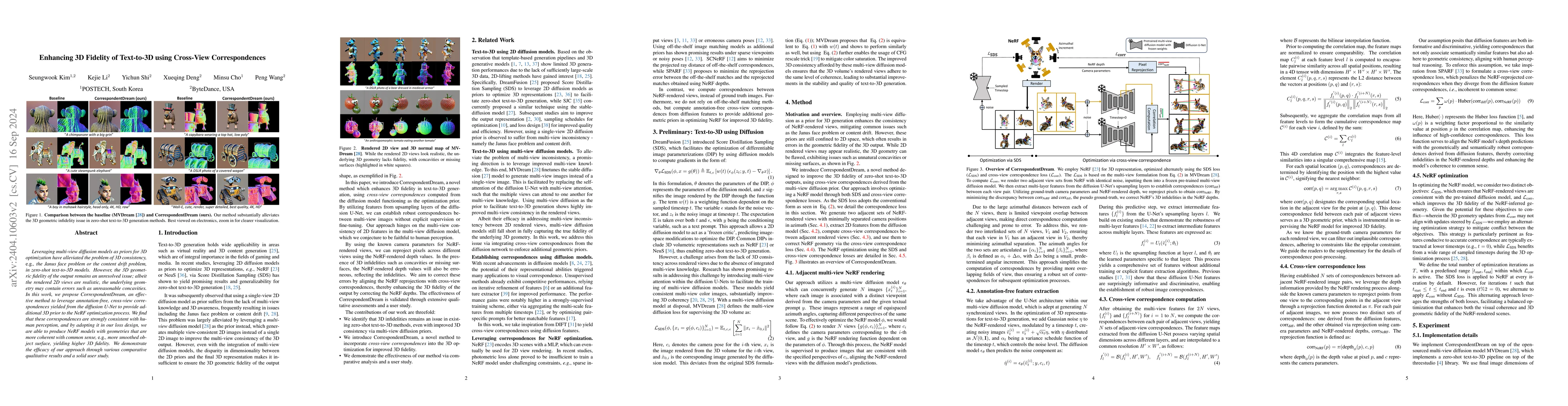 Thumbnail for Enhancing 3D Fidelity of Text-to-3D using Cross-View Correspondences