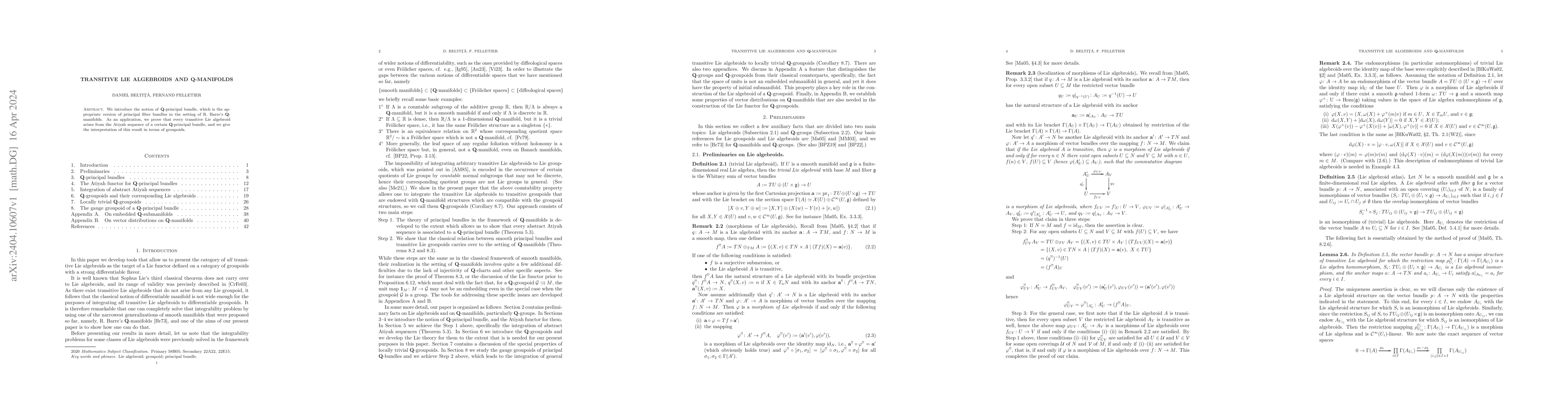 Thumbnail for Transitive Lie algebroids and \textbf{Q}-manifolds