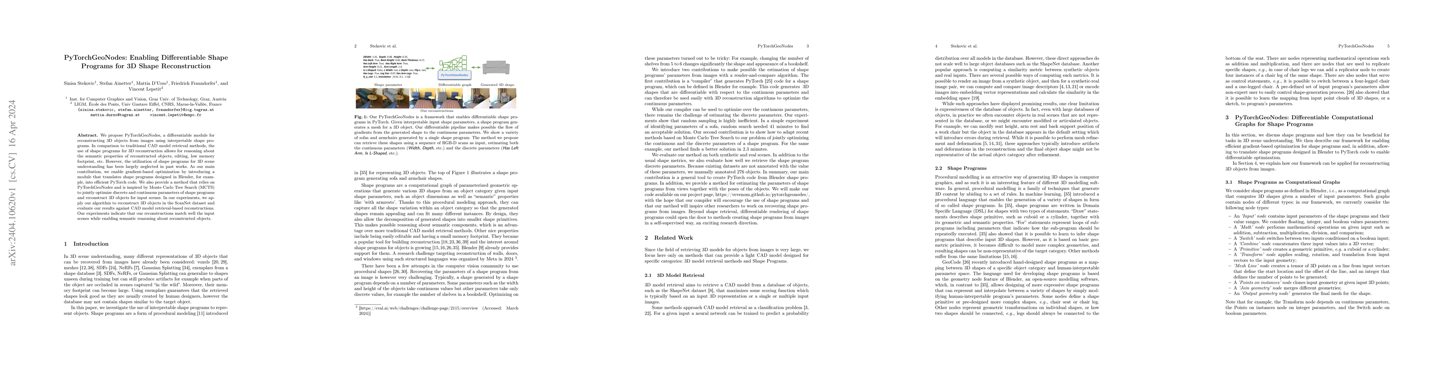 Thumbnail for PyTorchGeoNodes: Enabling Differentiable Shape Programs for 3D Shape
  Reconstruction