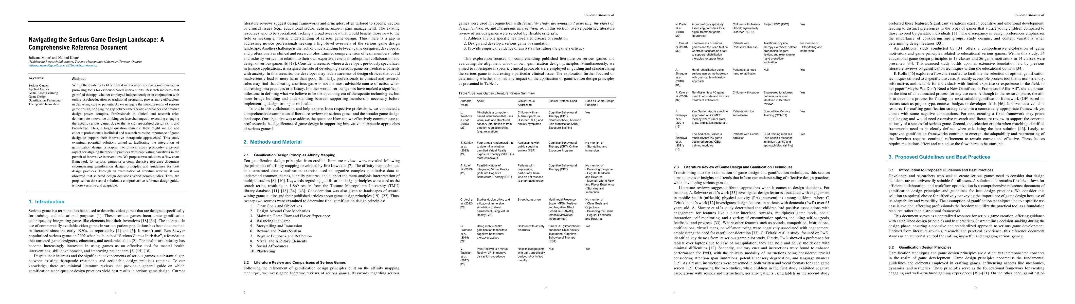 Thumbnail for Navigating the Serious Game Design Landscape: A Comprehensive Reference
  Document