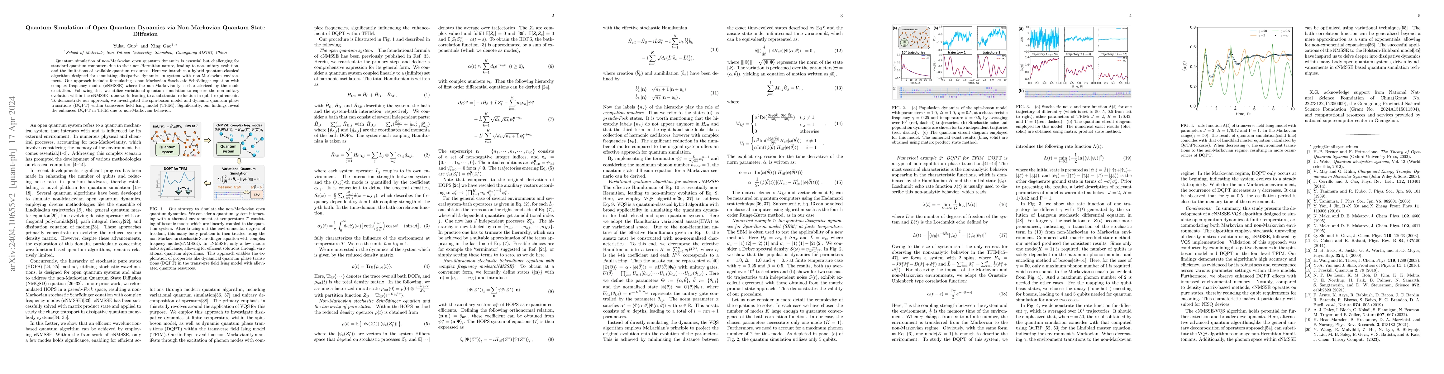 Thumbnail for Quantum Simulation of Open Quantum Dynamics via Non-Markovian Quantum
  State Diffusion