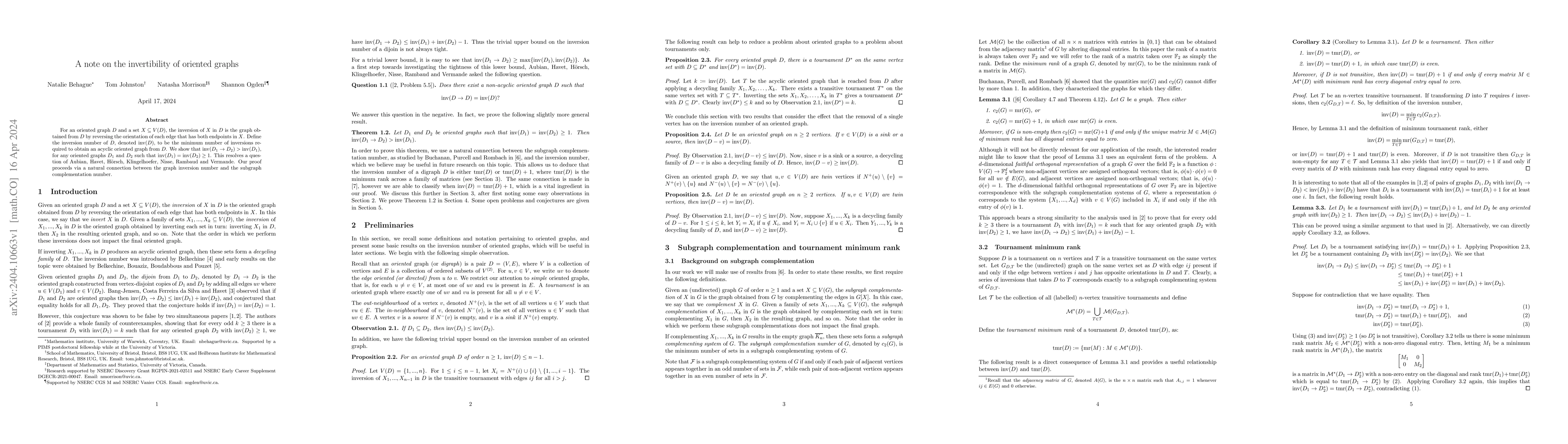 Thumbnail for A note on the invertibility of oriented graphs
