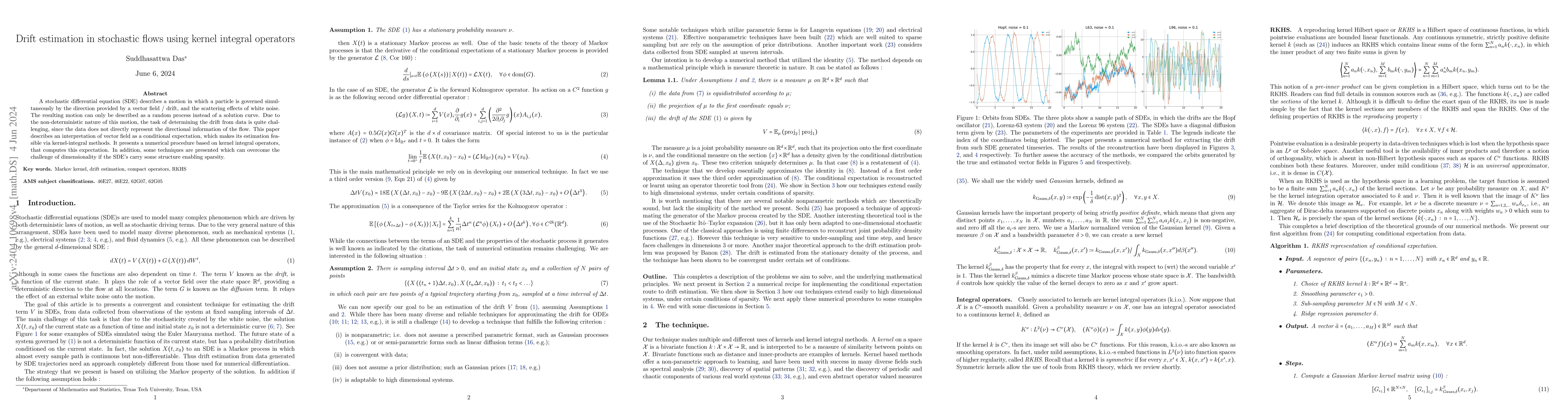 Thumbnail for Drift estimation in stochastic flows using kernel integral operators