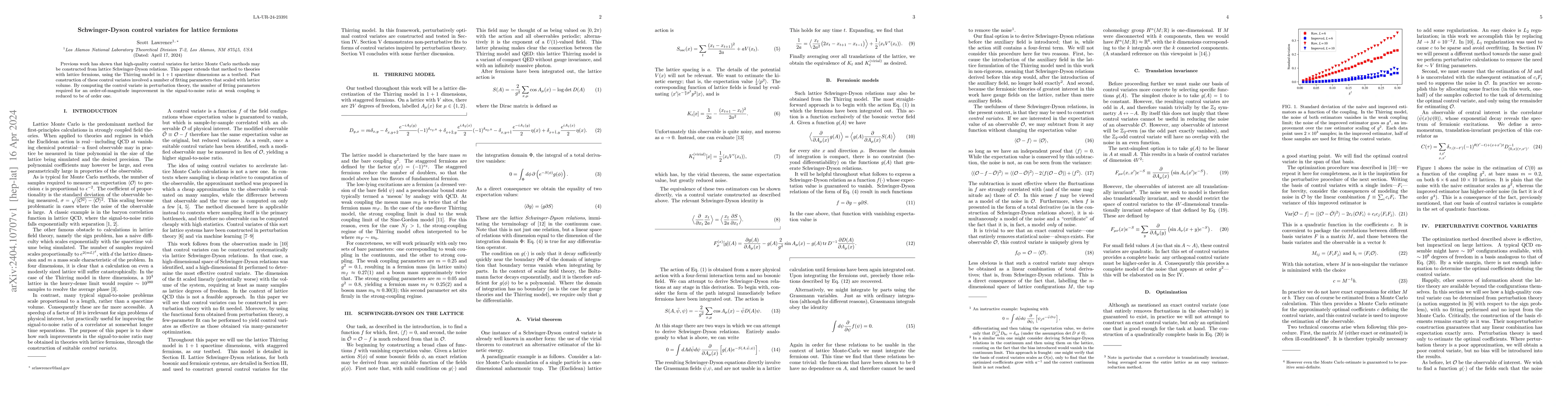 Thumbnail for Schwinger-Dyson control variates for lattice fermions