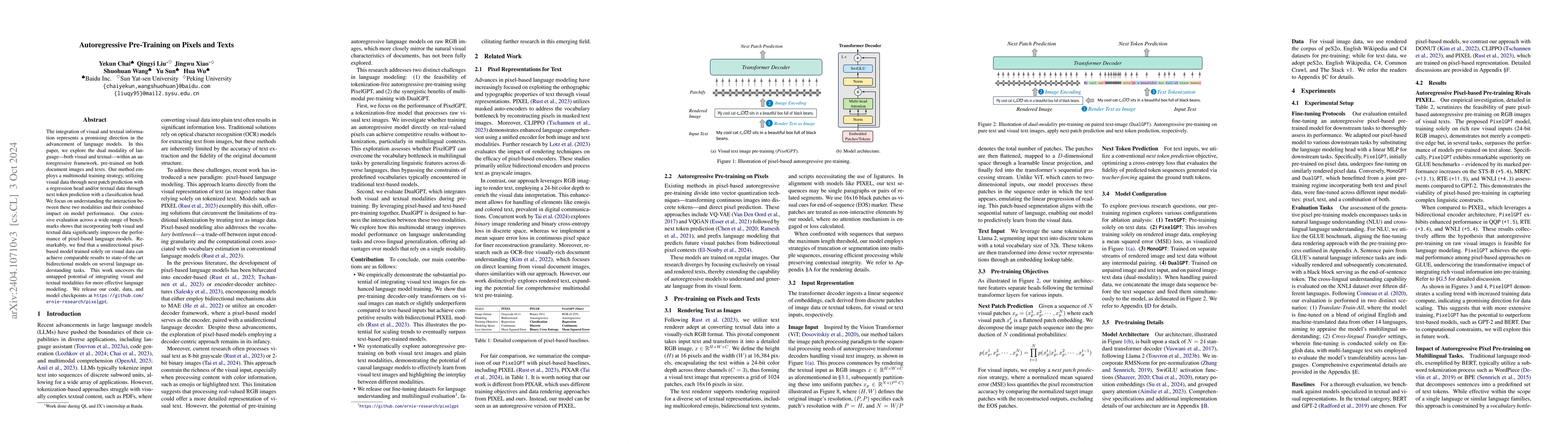 Thumbnail for Dual Modalities of Text: Visual and Textual Generative Pre-training
