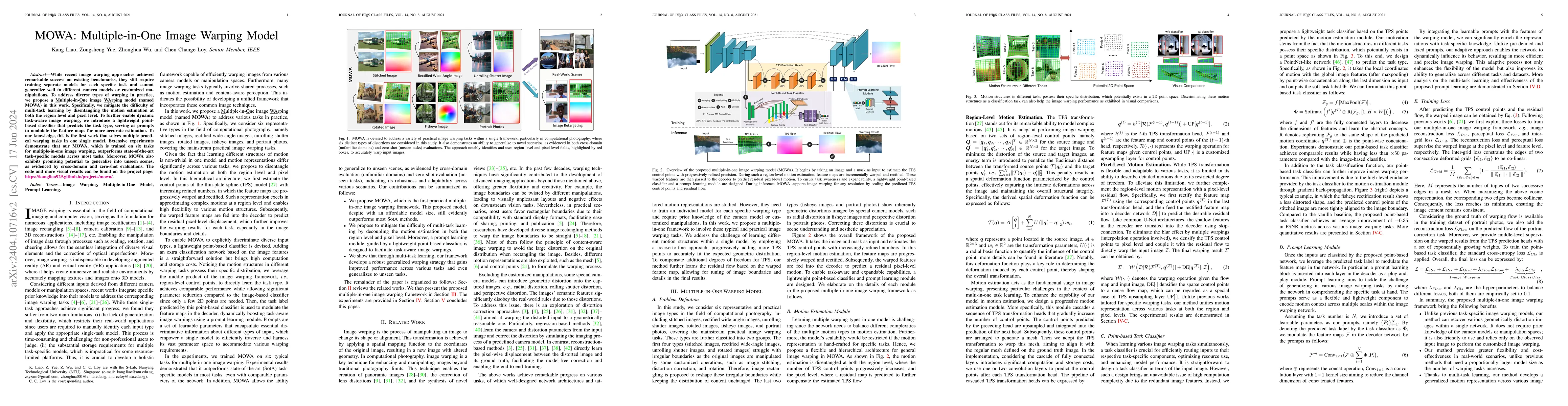 Thumbnail for MOWA: Multiple-in-One Image Warping Model
