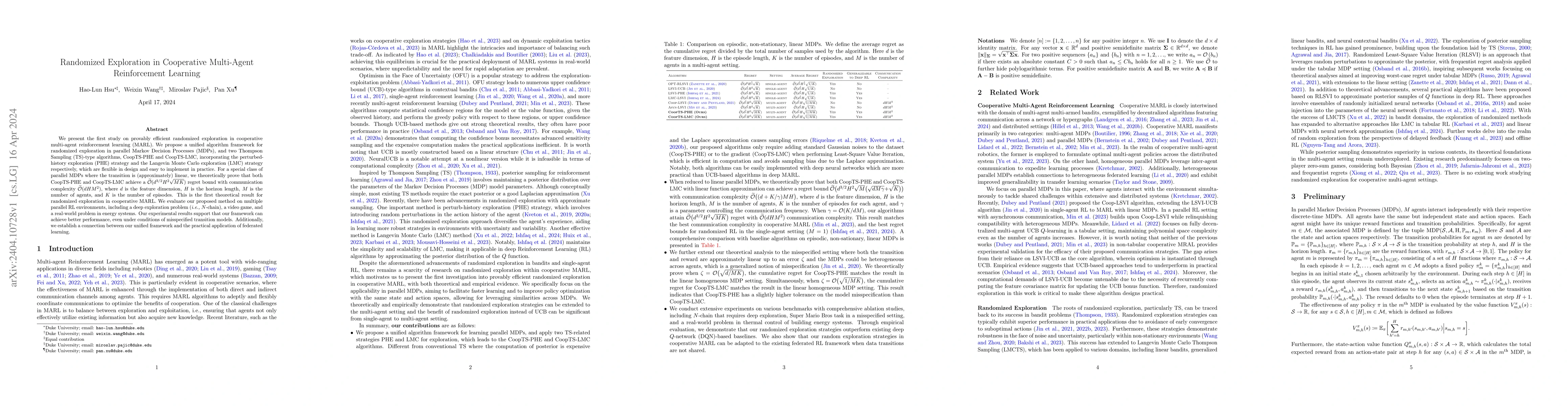 Thumbnail for Randomized Exploration in Cooperative Multi-Agent Reinforcement Learning