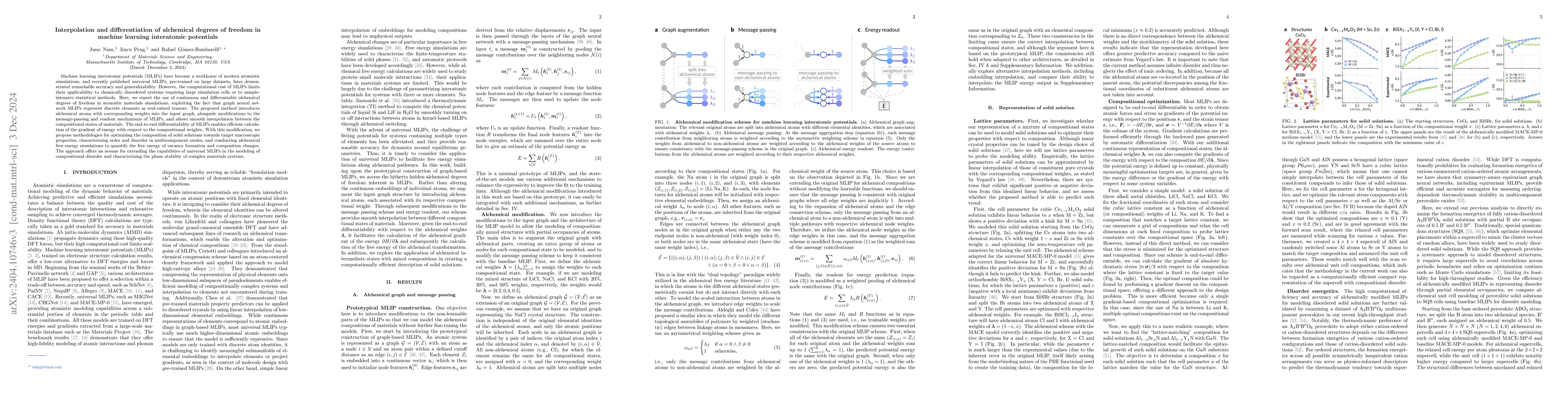 Thumbnail for Interpolation and differentiation of alchemical degrees of freedom in
  machine learning interatomic potentials