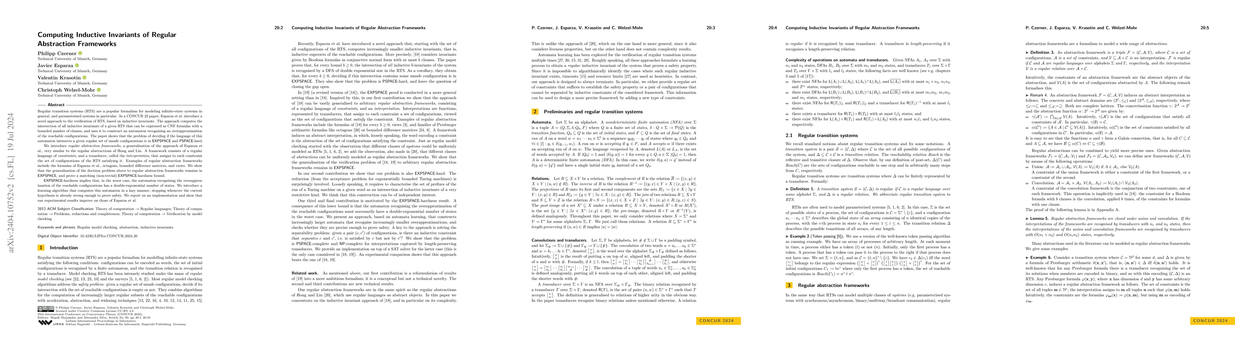 Thumbnail for Computing Inductive Invariants of Regular Abstraction Frameworks