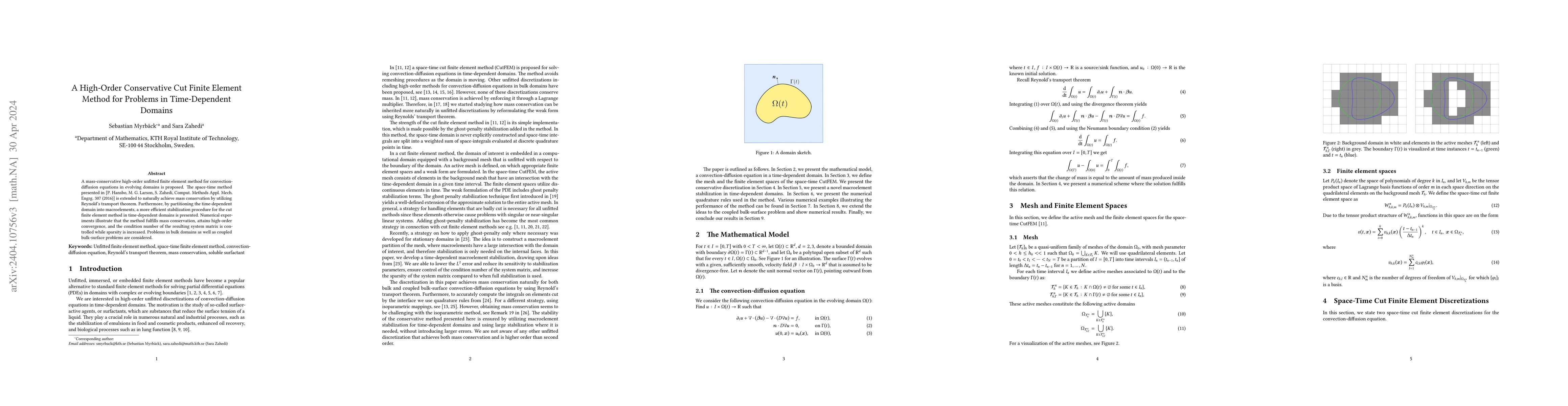 Thumbnail for A High-Order Conservative Cut Finite Element Method for Problems in
  Time-Dependent Domains