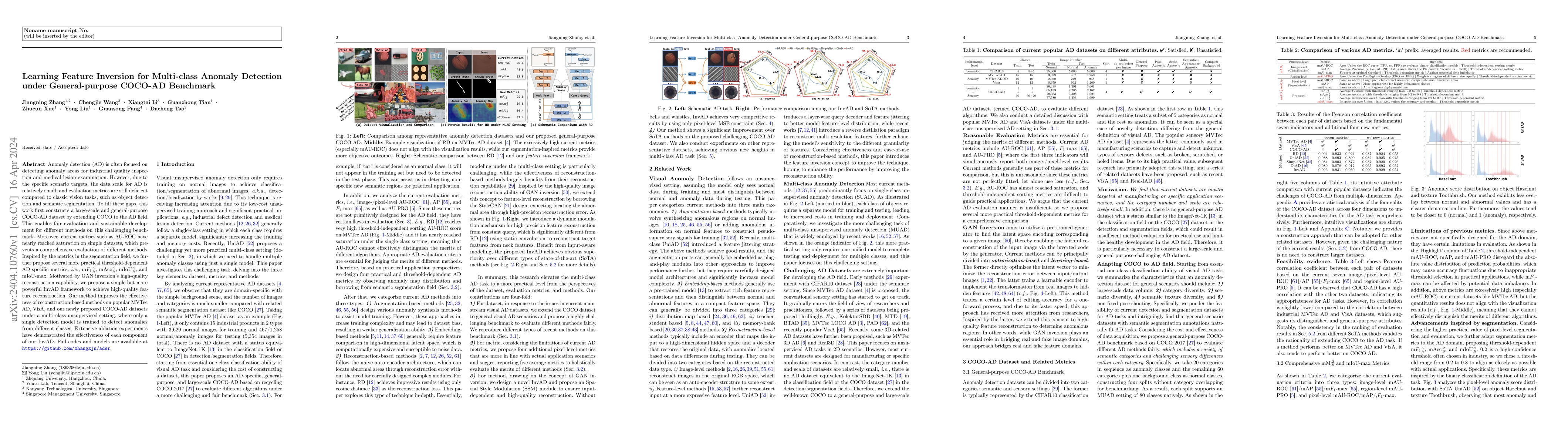 Thumbnail for Learning Feature Inversion for Multi-class Anomaly Detection under
  General-purpose COCO-AD Benchmark
