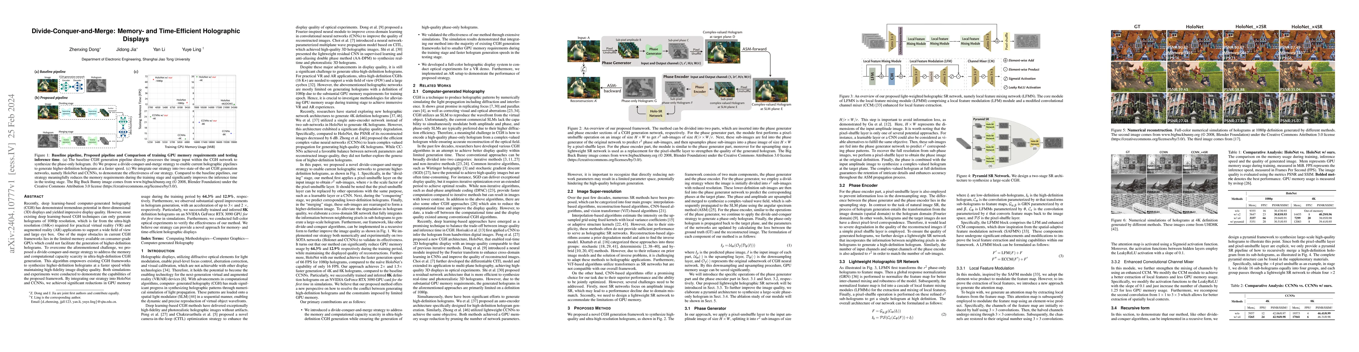 Thumbnail for Divide-Conquer-and-Merge: Memory- and Time-Efficient Holographic
  Displays