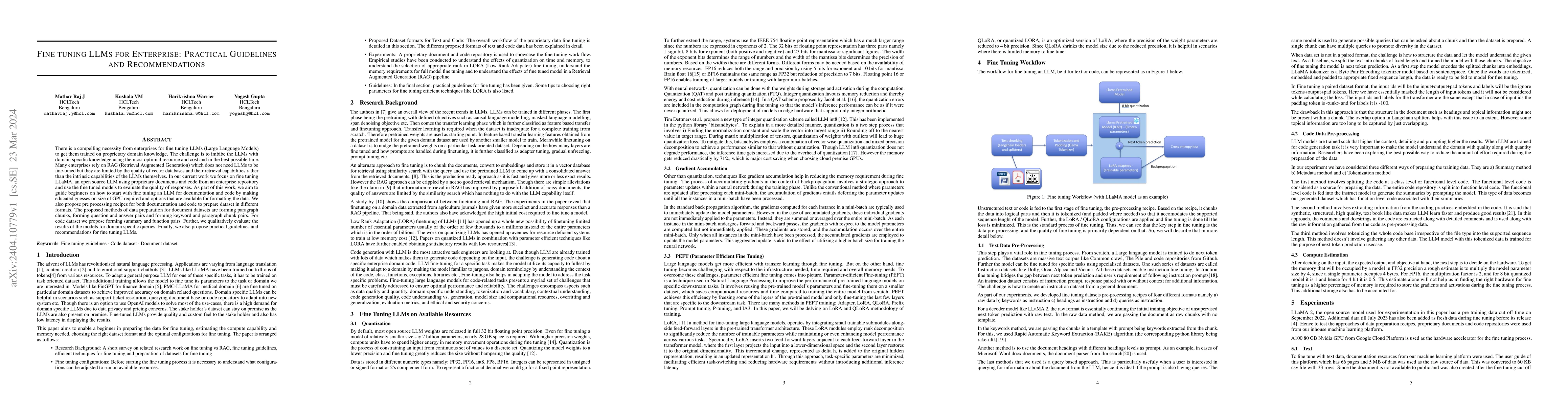 Thumbnail for Fine Tuning LLM for Enterprise: Practical Guidelines and Recommendations